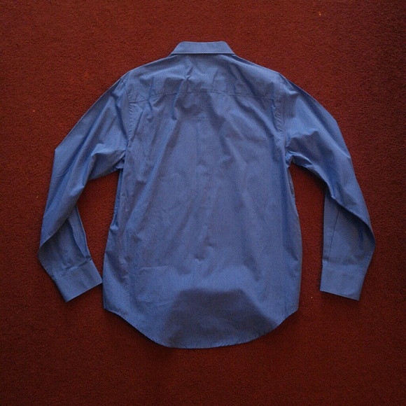 Men's Perry Ellis Blue Dress Shirt Medium - Picture 3 of 4